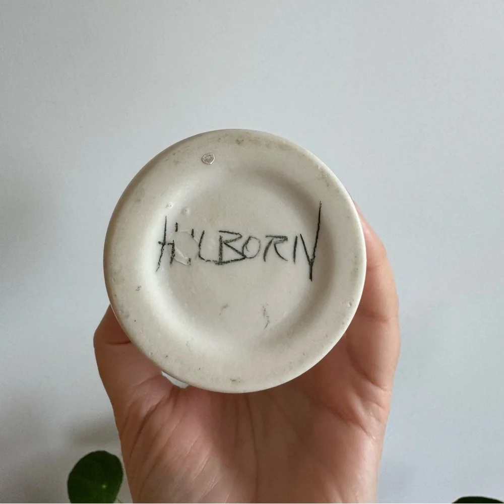 Vintage 1980 Hilborn Flower Vase Ceramic Pottery Canada Art Déco Home Decor - Picture 3 of 8